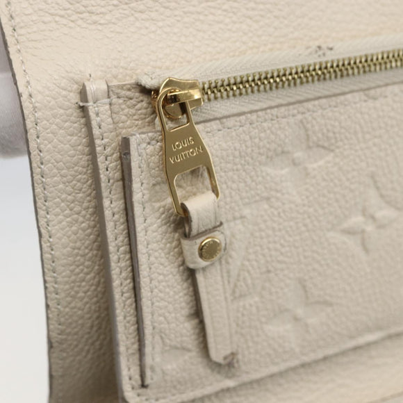 LOUIS VUITTON Empreinte Portefeuille Curie's Compact Wallet Cream LV Auth 160363