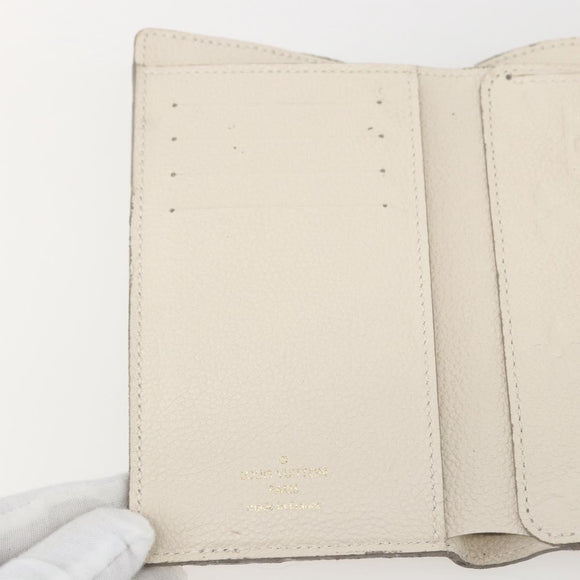LOUIS VUITTON Empreinte Portefeuille Curie's Compact Wallet Cream LV Auth 160363