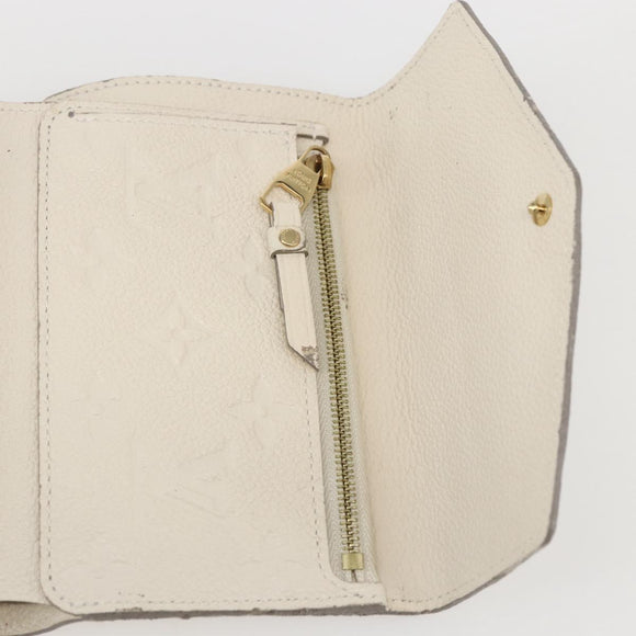 LOUIS VUITTON Empreinte Portefeuille Curie's Compact Wallet Cream LV Auth 160363
