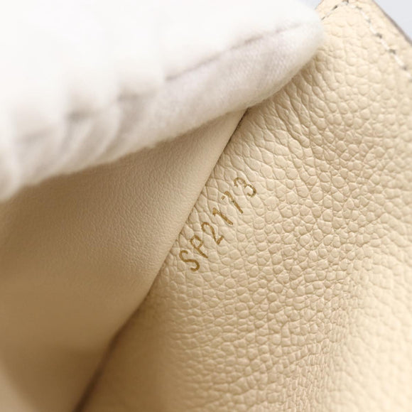 LOUIS VUITTON Empreinte Portefeuille Curie's Compact Wallet Cream LV Auth 160363