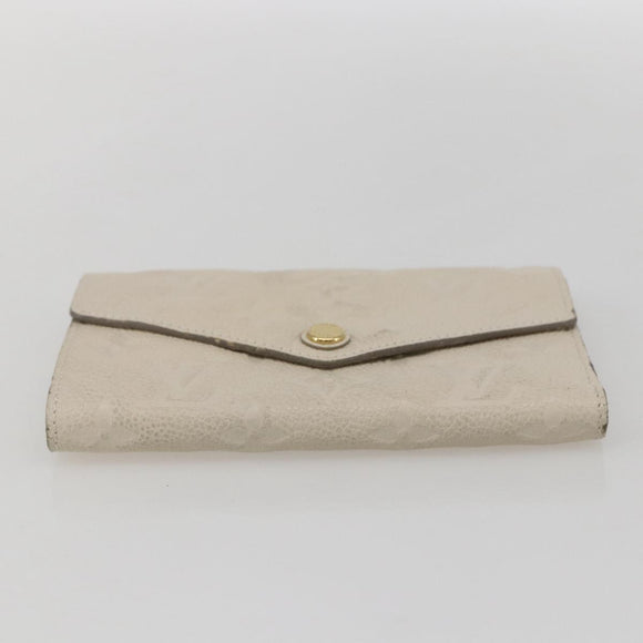LOUIS VUITTON Empreinte Portefeuille Curie's Compact Wallet Cream LV Auth 160363