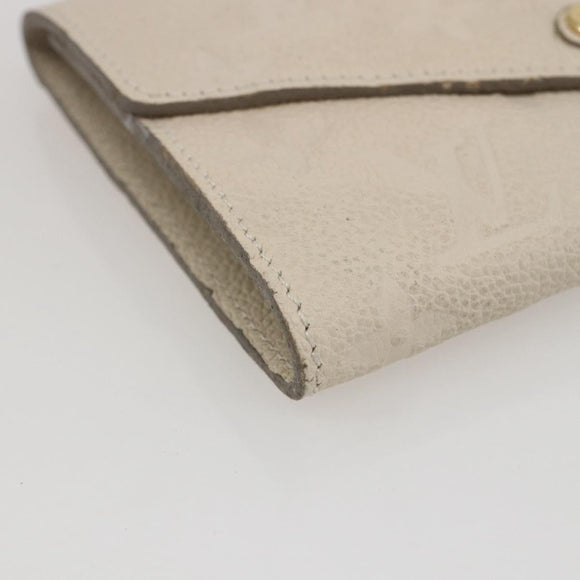 LOUIS VUITTON Empreinte Portefeuille Curie's Compact Wallet Cream LV Auth 160363