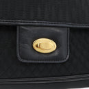 BALLY Quilted Chain Shoulder Bag Nylon Black Gold Auth 160374-17
