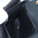 BALLY Quilted Chain Shoulder Bag Nylon Black Gold Auth 160374-20