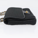BALLY Quilted Chain Shoulder Bag Nylon Black Gold Auth 160374-4