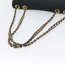 BALLY Quilted Chain Shoulder Bag Nylon Black Gold Auth 160374-7