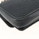 BALLY Quilted Chain Shoulder Bag Leather Navy Gold Auth 160414-13