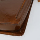 LOUIS VUITTON Monogram Vernis Motto Accessory Pouch Bronze M91138 Auth 160428-14