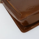 LOUIS VUITTON Monogram Vernis Motto Accessory Pouch Bronze M91138 Auth 160428-15