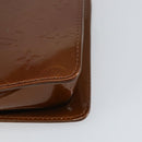 LOUIS VUITTON Monogram Vernis Motto Accessory Pouch Bronze M91138 Auth 160428-17