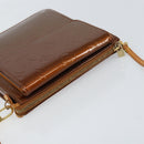 LOUIS VUITTON Monogram Vernis Motto Accessory Pouch Bronze M91138 Auth 160428-6