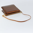 LOUIS VUITTON Monogram Vernis Motto Accessory Pouch Bronze M91138 Auth 160428-7
