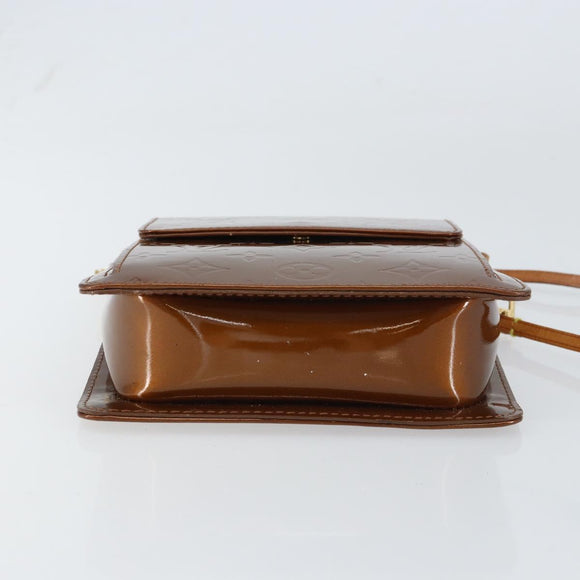 LOUIS VUITTON Monogram Vernis Motto Accessory Pouch Bronze M91138 Auth 160428