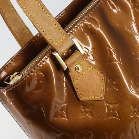 LOUIS VUITTON Monogram Vernis Houston Hand Bag Bronze M91122 LV Auth 160431