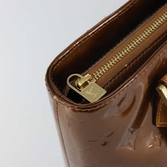 LOUIS VUITTON Monogram Vernis Houston Hand Bag Bronze M91122 LV Auth 160431