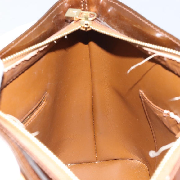 LOUIS VUITTON Monogram Vernis Houston Hand Bag Bronze M91122 LV Auth 160431