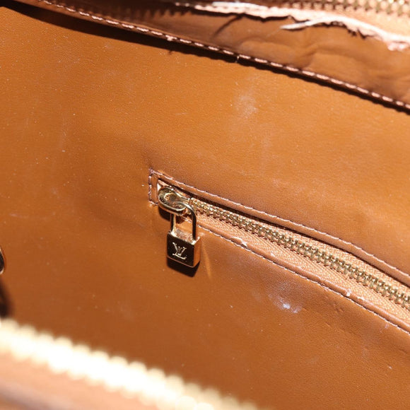 LOUIS VUITTON Monogram Vernis Houston Hand Bag Bronze M91122 LV Auth 160431