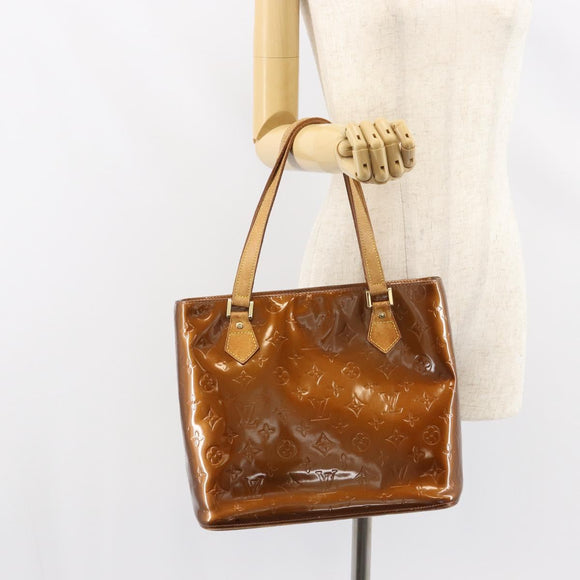 LOUIS VUITTON Monogram Vernis Houston Hand Bag Bronze M91122 LV Auth 160431