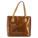 LOUIS VUITTON Monogram Vernis Houston Hand Bag Bronze M91122 LV Auth 160431-13