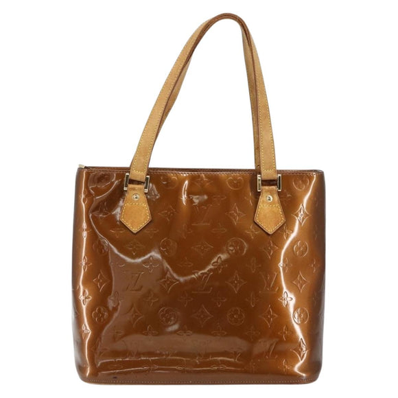 LOUIS VUITTON Monogram Vernis Houston Hand Bag Bronze M91122 LV Auth 160431