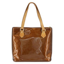 LOUIS VUITTON Monogram Vernis Houston Hand Bag Bronze M91122 LV Auth 160431-2