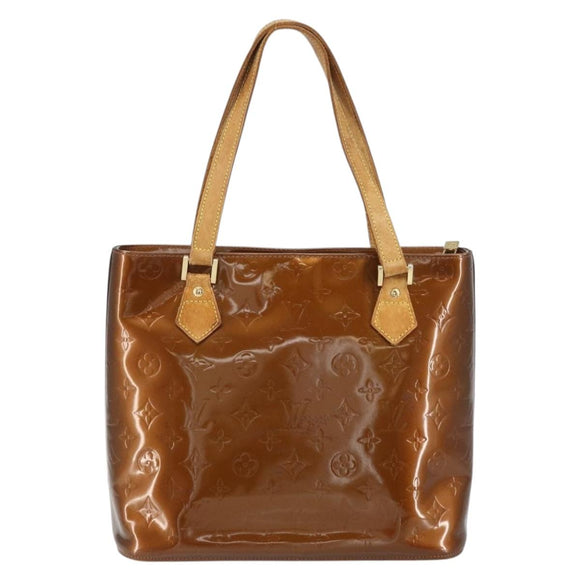 LOUIS VUITTON Monogram Vernis Houston Hand Bag Bronze M91122 LV Auth 160431