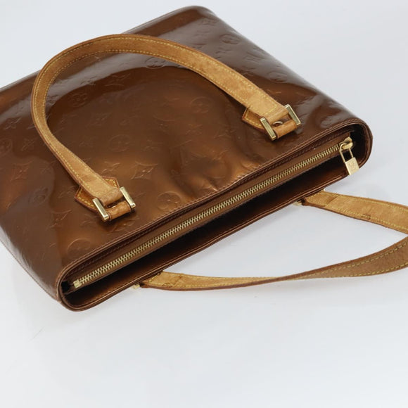LOUIS VUITTON Monogram Vernis Houston Hand Bag Bronze M91122 LV Auth 160431