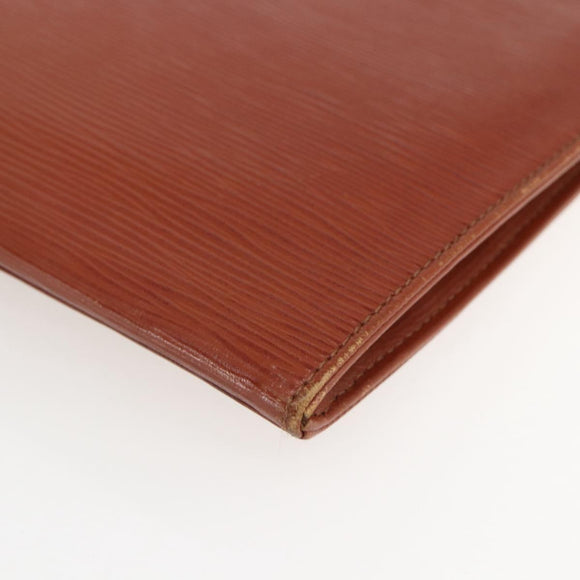 LOUIS VUITTON Epi Jena Clutch Bag Brown M52723 LV Auth 160441