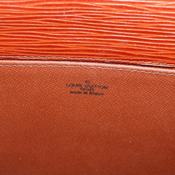 LOUIS VUITTON Epi Jena Clutch Bag Brown M52723 LV Auth 160441