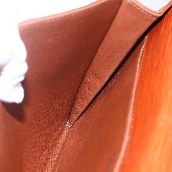 LOUIS VUITTON Epi Jena Clutch Bag Brown M52723 LV Auth 160441