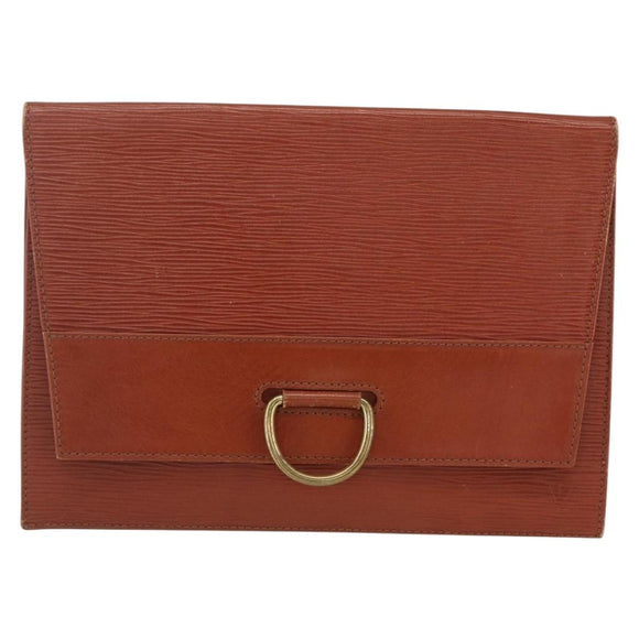 LOUIS VUITTON Epi Jena Clutch Bag Brown M52723 LV Auth 160441