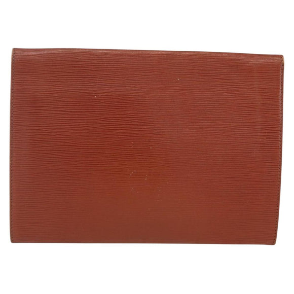 LOUIS VUITTON Epi Jena Clutch Bag Brown M52723 LV Auth 160441