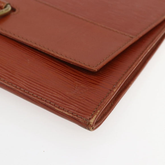 LOUIS VUITTON Epi Jena Clutch Bag Brown M52723 LV Auth 160441