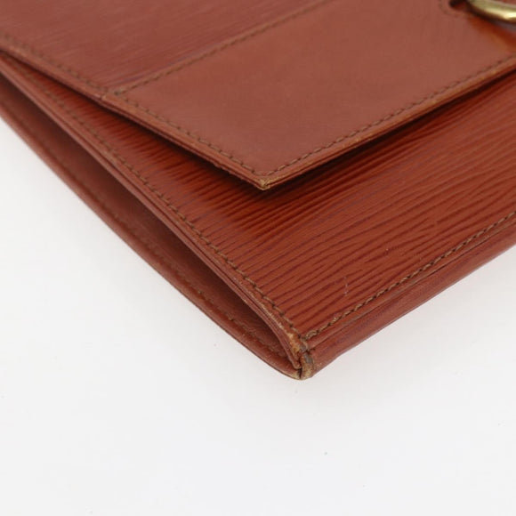 LOUIS VUITTON Epi Jena Clutch Bag Brown M52723 LV Auth 160441