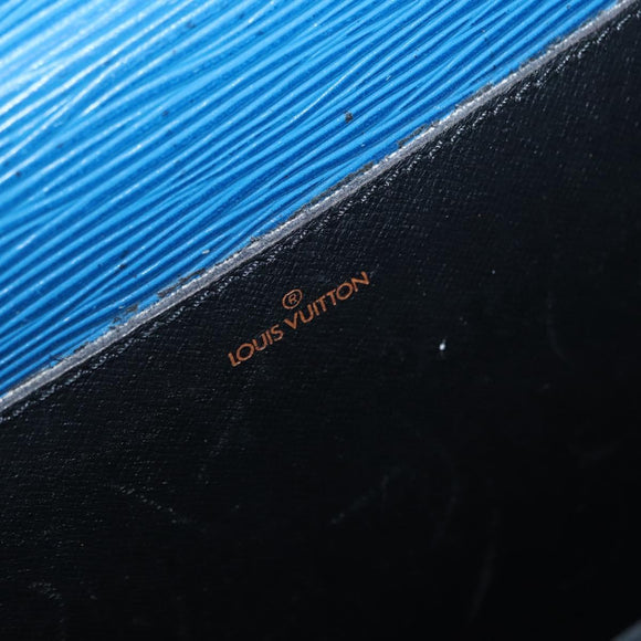 LOUIS VUITTON Epi Porte Documents Bandouliere Bag Toledo Blue LV Auth 160443