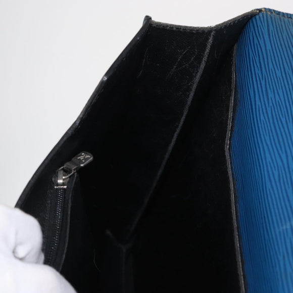 LOUIS VUITTON Epi Porte Documents Bandouliere Bag Toledo Blue LV Auth 160443