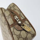 GUCCI GG Supreme Clutch Bag PVC Beige Auth 160464-8