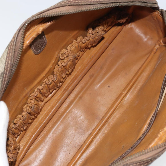 GUCCI GG Supreme Clutch Bag PVC Beige Auth 160464