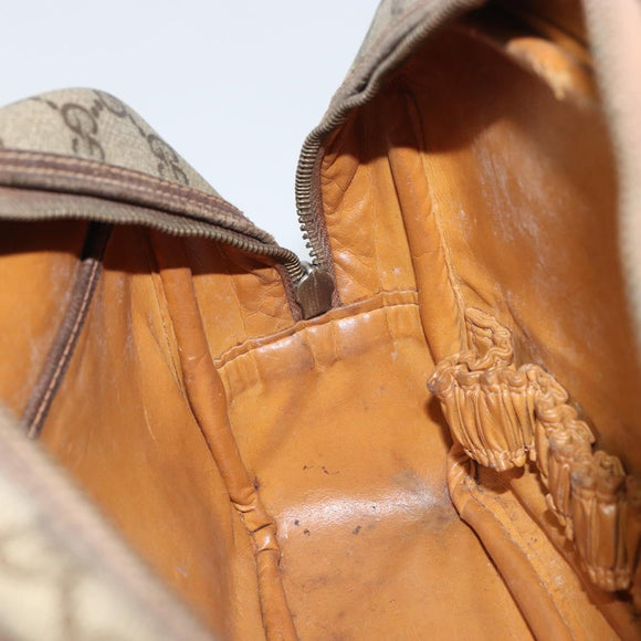 GUCCI GG Supreme Clutch Bag PVC Beige Auth 160464