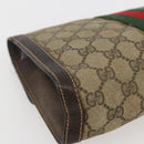 GUCCI GG Supreme Web Sherry Line Clutch Bag PVC Beige 67 014 3087 Auth 160466-16