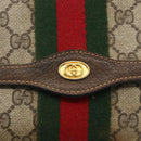 GUCCI GG Supreme Web Sherry Line Clutch Bag PVC Beige 67 014 3087 Auth 160466-8