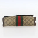 GUCCI GG Supreme Web Sherry Line Clutch Bag PVC Beige 67 014 3087 Auth 160466-6