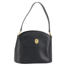 Christian Dior Shoulder Bag Leather Black Gold Auth 160468-1