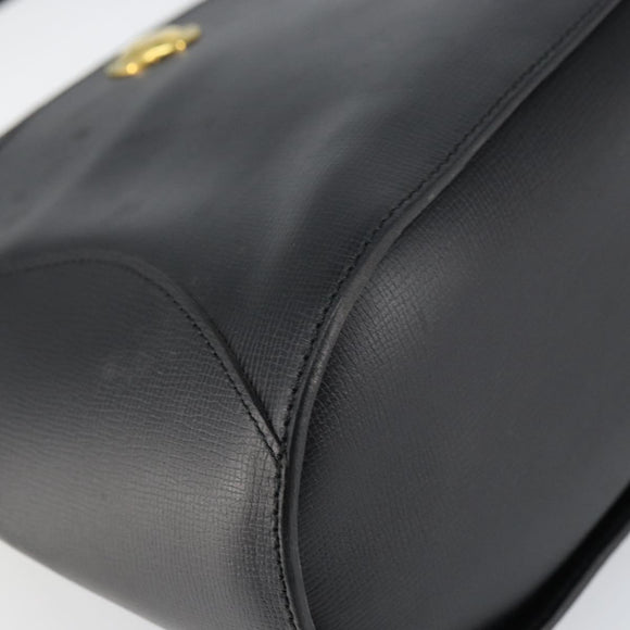 Christian Dior Shoulder Bag Leather Black Gold Auth 160468