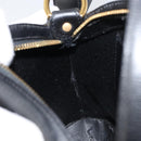 Christian Dior Shoulder Bag Leather Black Gold Auth 160468-20