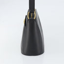 Christian Dior Shoulder Bag Leather Black Gold Auth 160468-4