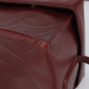 LOEWE Anagram Shoulder Bag Leather Red Gold Auth 160470-10