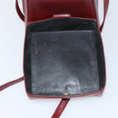 LOEWE Anagram Shoulder Bag Leather Red Gold Auth 160470-14