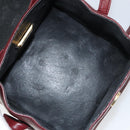 LOEWE Anagram Shoulder Bag Leather Red Gold Auth 160470-16