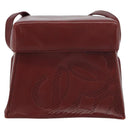 LOEWE Anagram Shoulder Bag Leather Red Gold Auth 160470-2